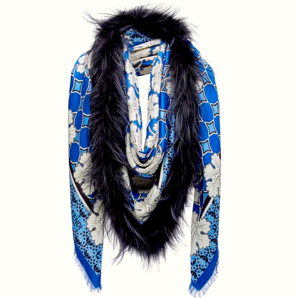 Fendi shawl with fur details